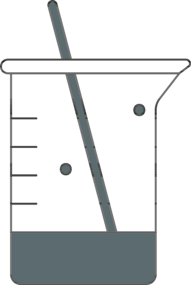 blanco y gris químico matraz con vaso tubo icono. vector