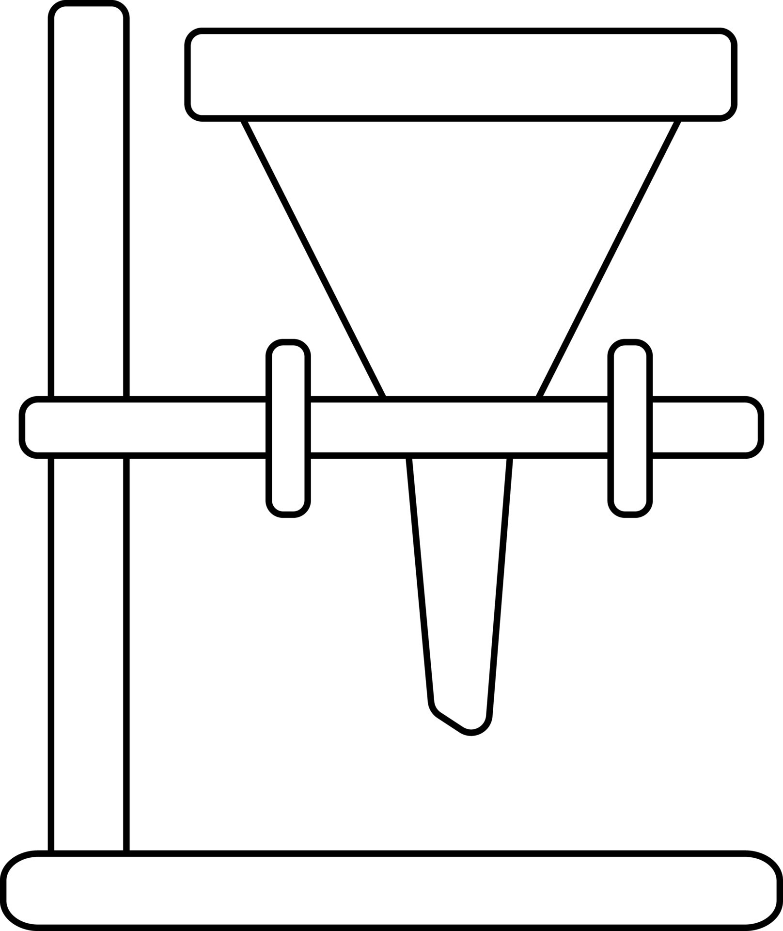 Illustration Of Filter Or Funnel Stand Icon In Line Art. 24447470