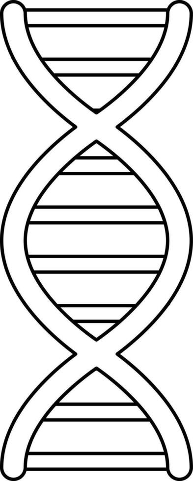 Illustration Of DNA Structure Icon In Thin Line Art. vector
