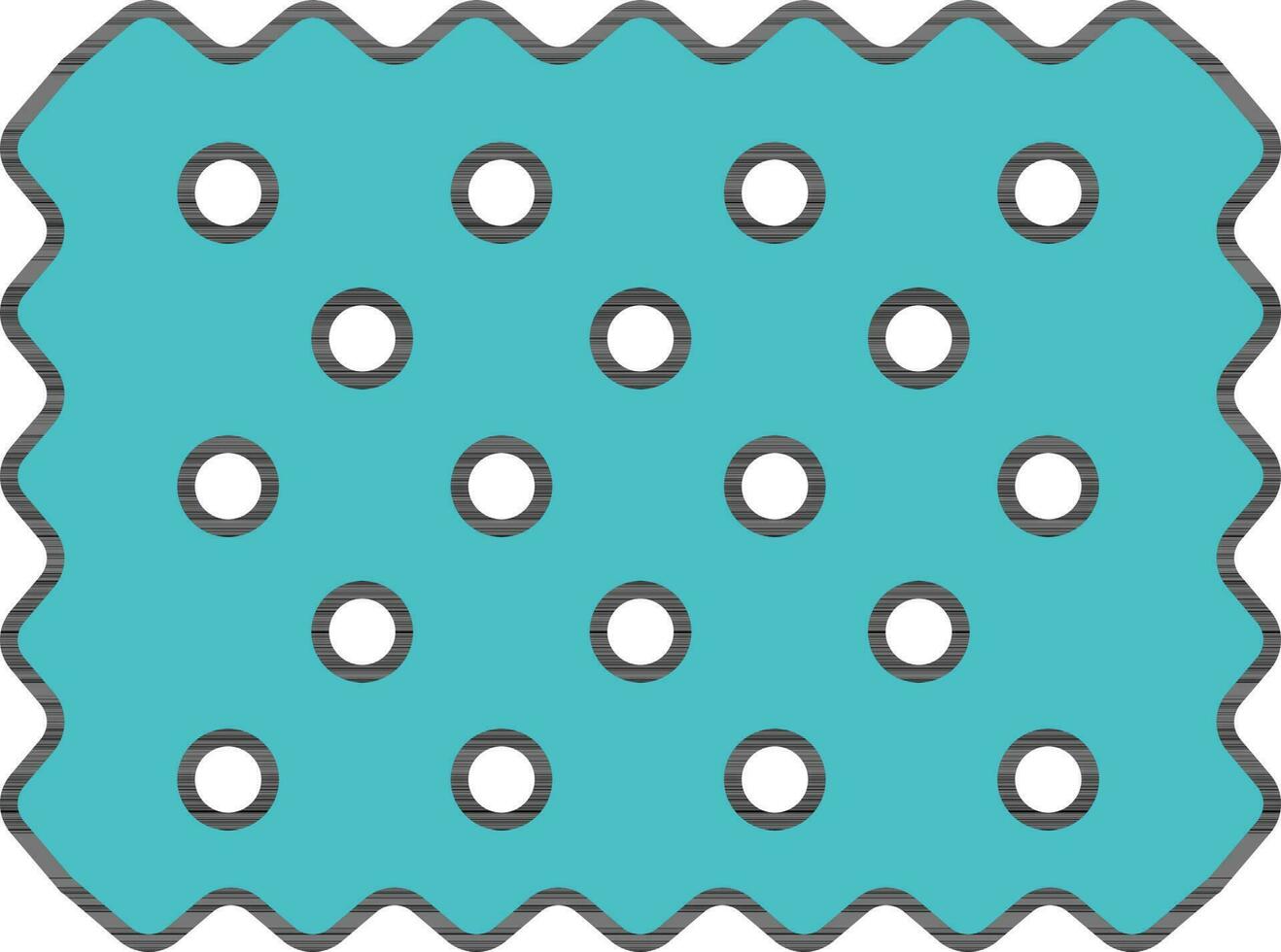 Polka Dot Paper Or Textile Icon In Turquoise And White Color. vector