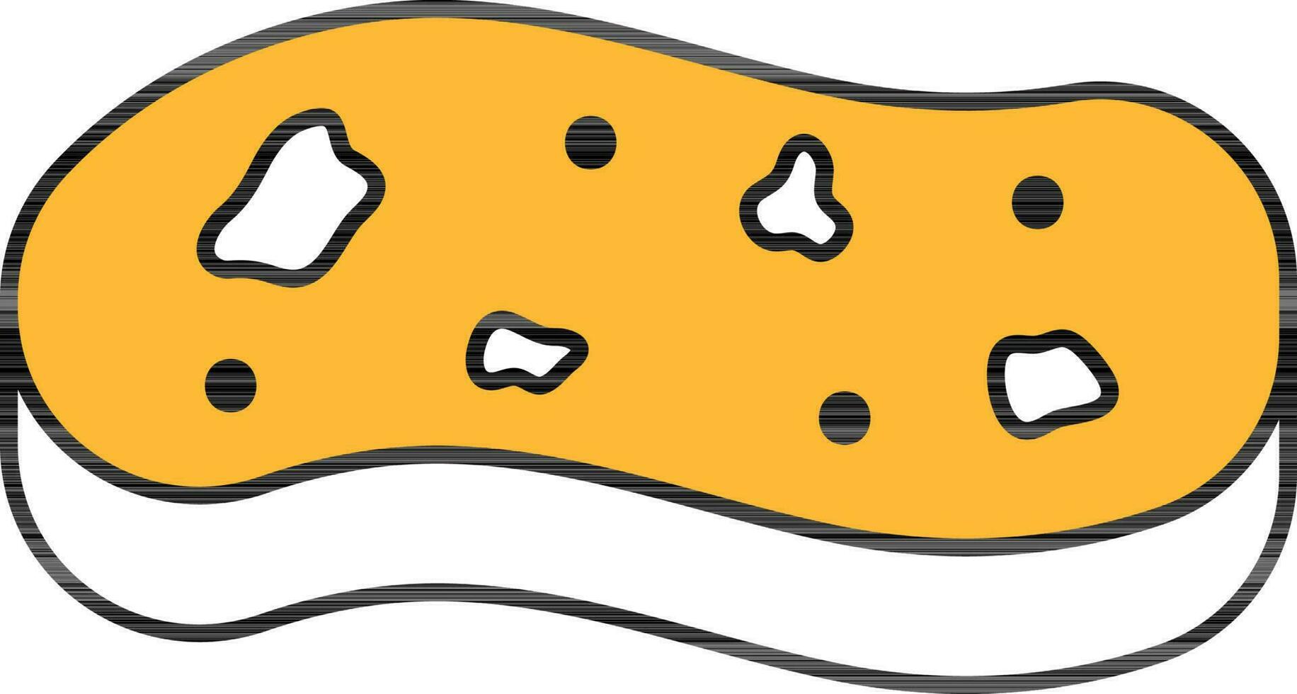 Yellow And White Sponge Icon. vector
