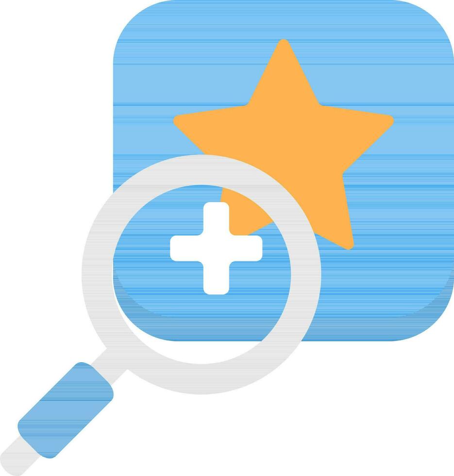 Searching Add Star Icon In Colorful. vector