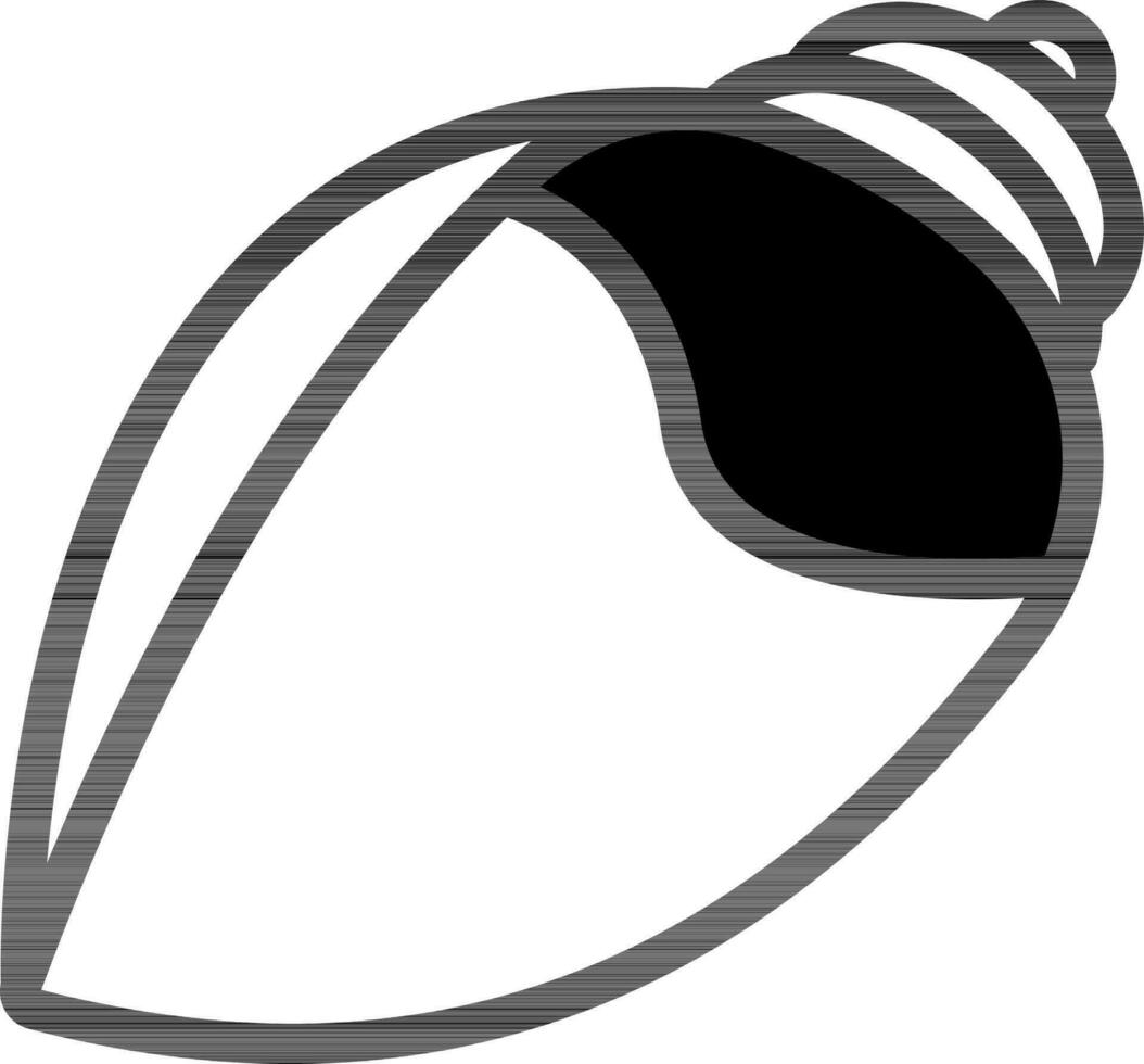 Conch Icon In Black And White Color. vector