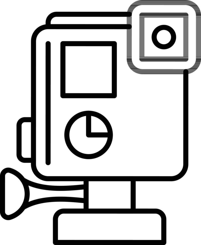 Linear Style Action Camera Icon Or Symbol. vector