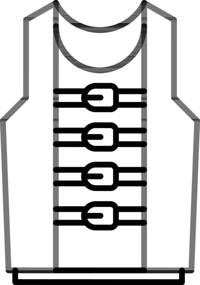 Isolated Life Vest Icon In Linear Style. vector