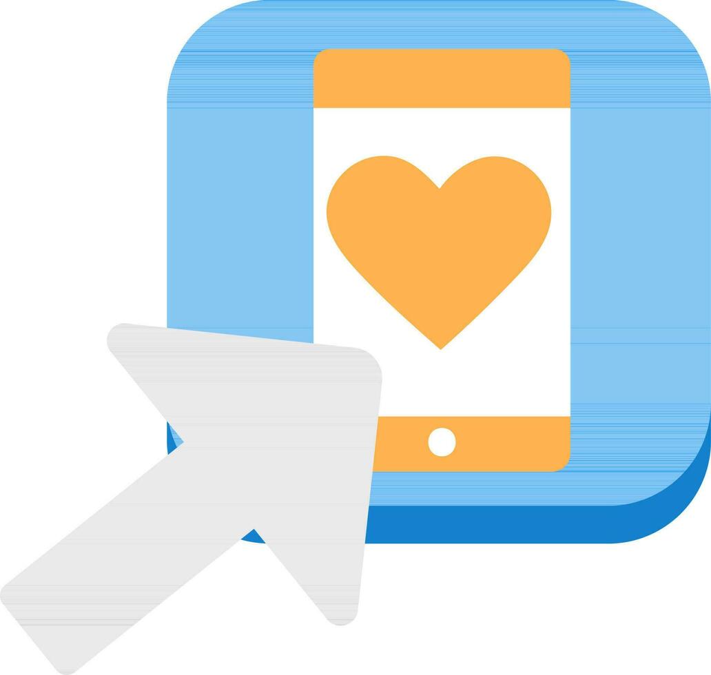 Colorful Heart In Smartphone Icon. vector