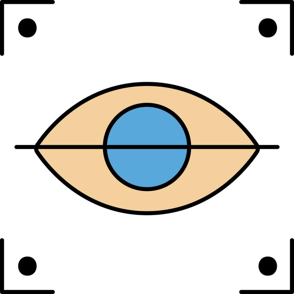 Retina Scanner Icon In Blue And Orange Color. vector