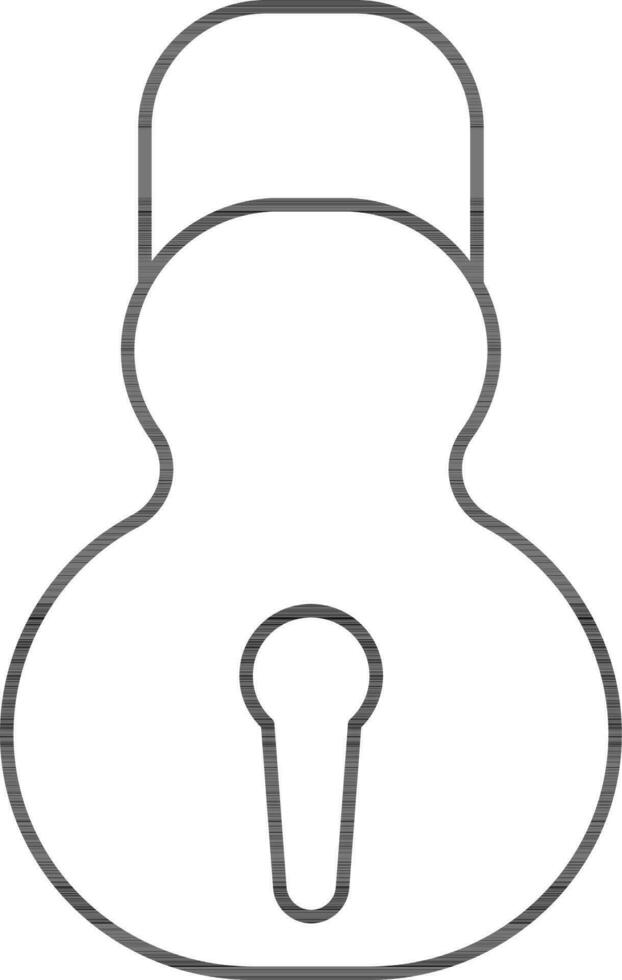 Padlock Icon In Black Line Art. vector