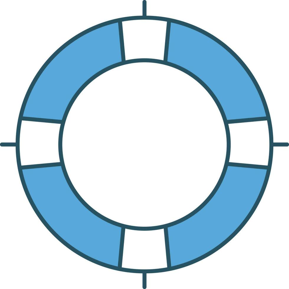 boya salvavidas icono en azul y blanco color. vector