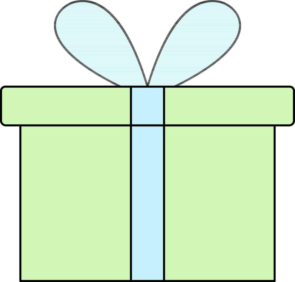 regalo caja icono en verde y azul color. vector