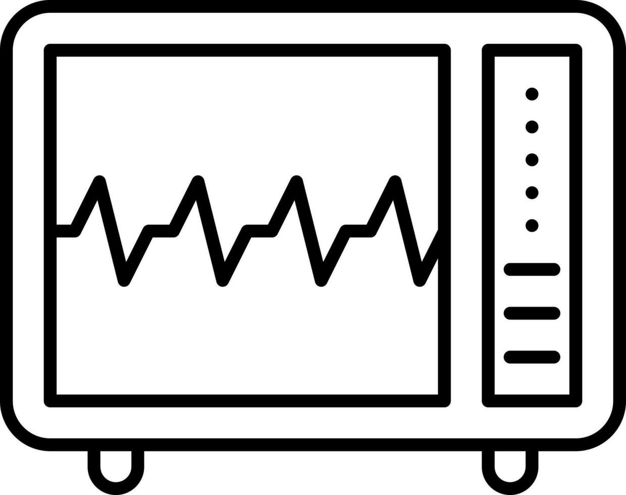 Ecg Machine Icon In Line Art. vector
