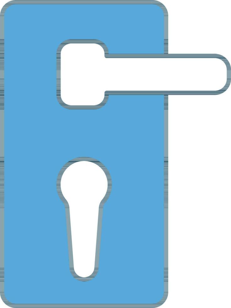 Door Lock Icon In Blue And White Color. vector