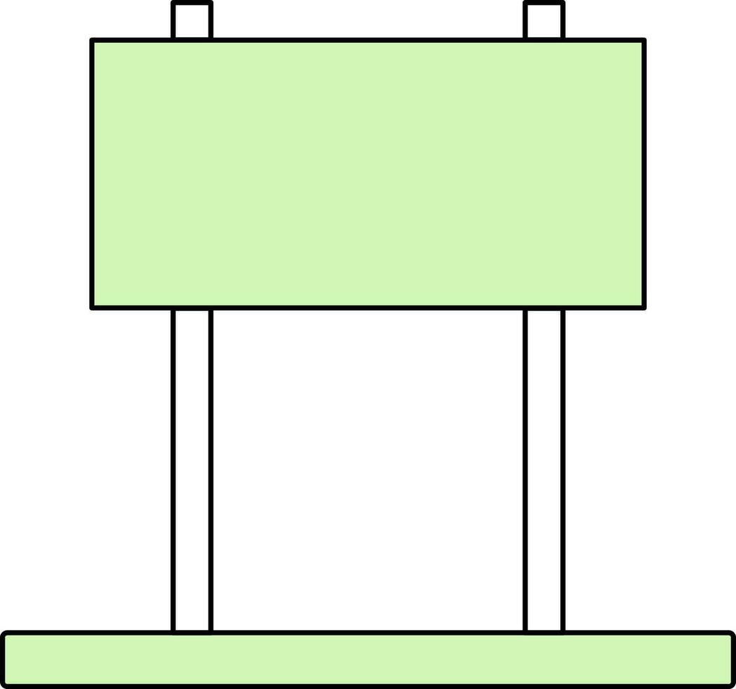 Signboard Icon In Green And White Color. vector