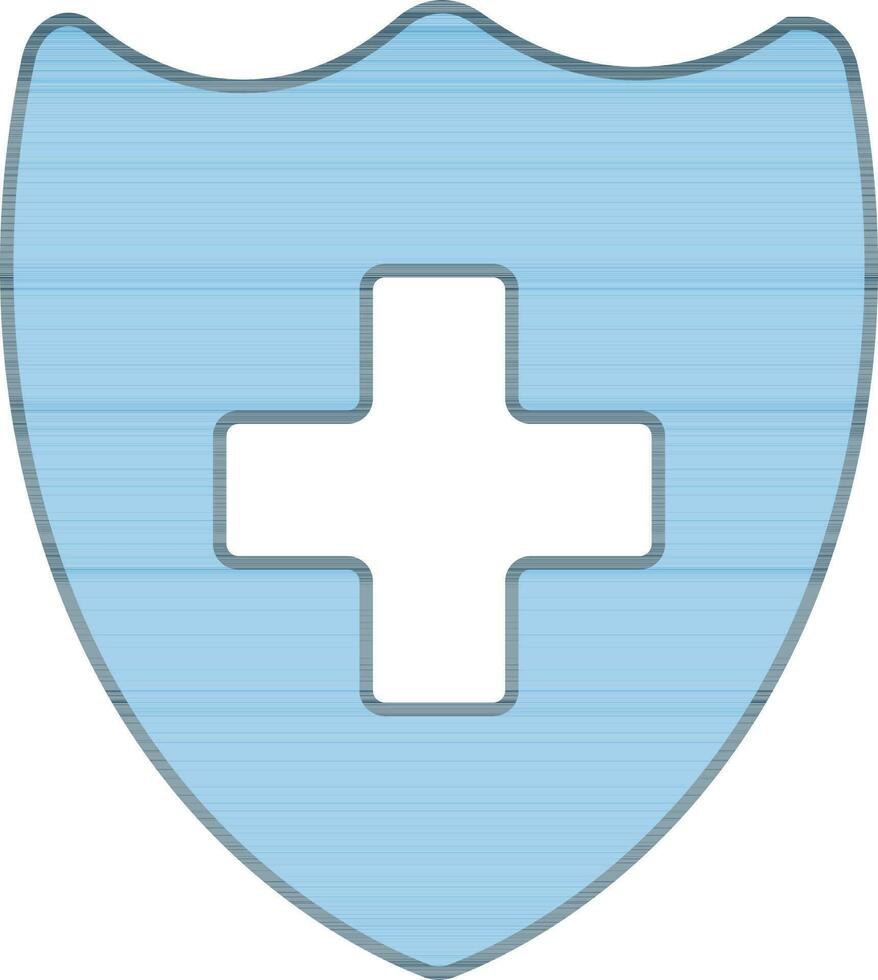 Medical Shield Icon In Blue And White Color. vector