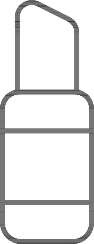 Lipstick Icon In Black Outline. vector