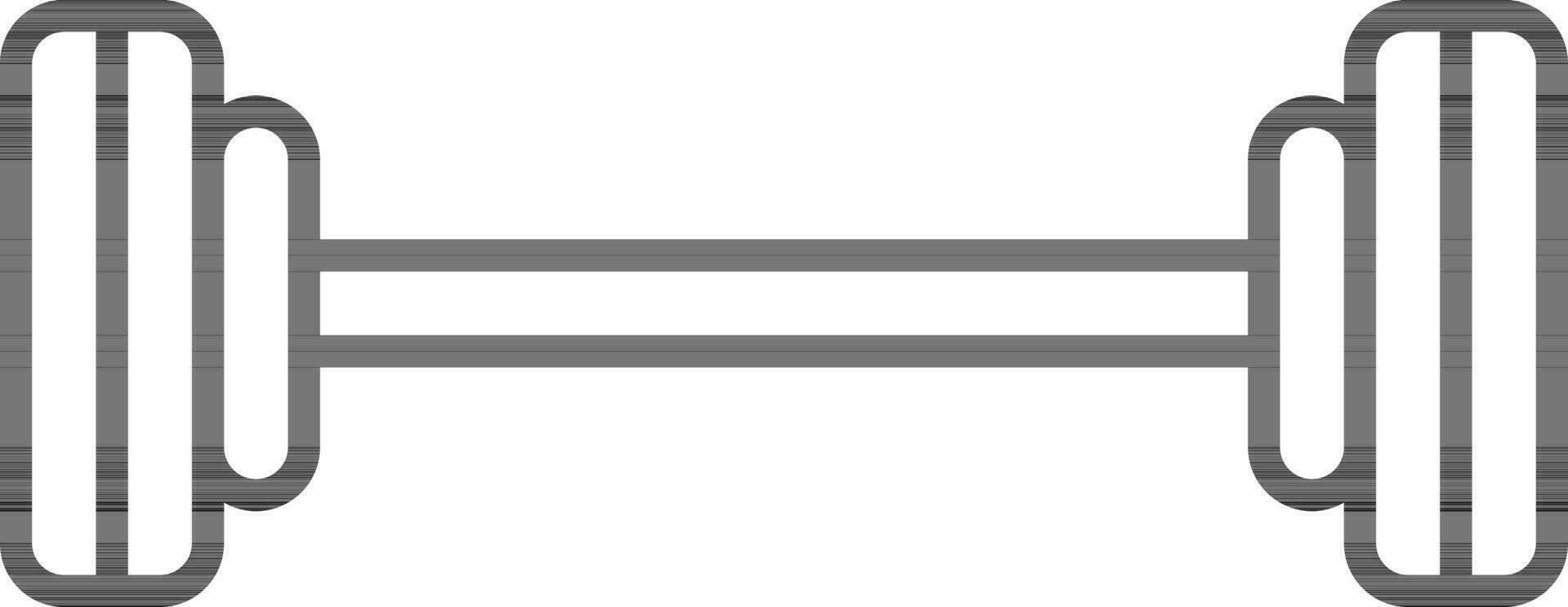 Dumbbell Icon In Black Line Art. vector