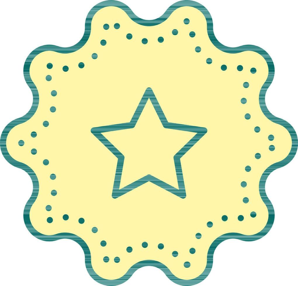 Rating Sticker Or Label Icon In Green And Yellow Color. vector