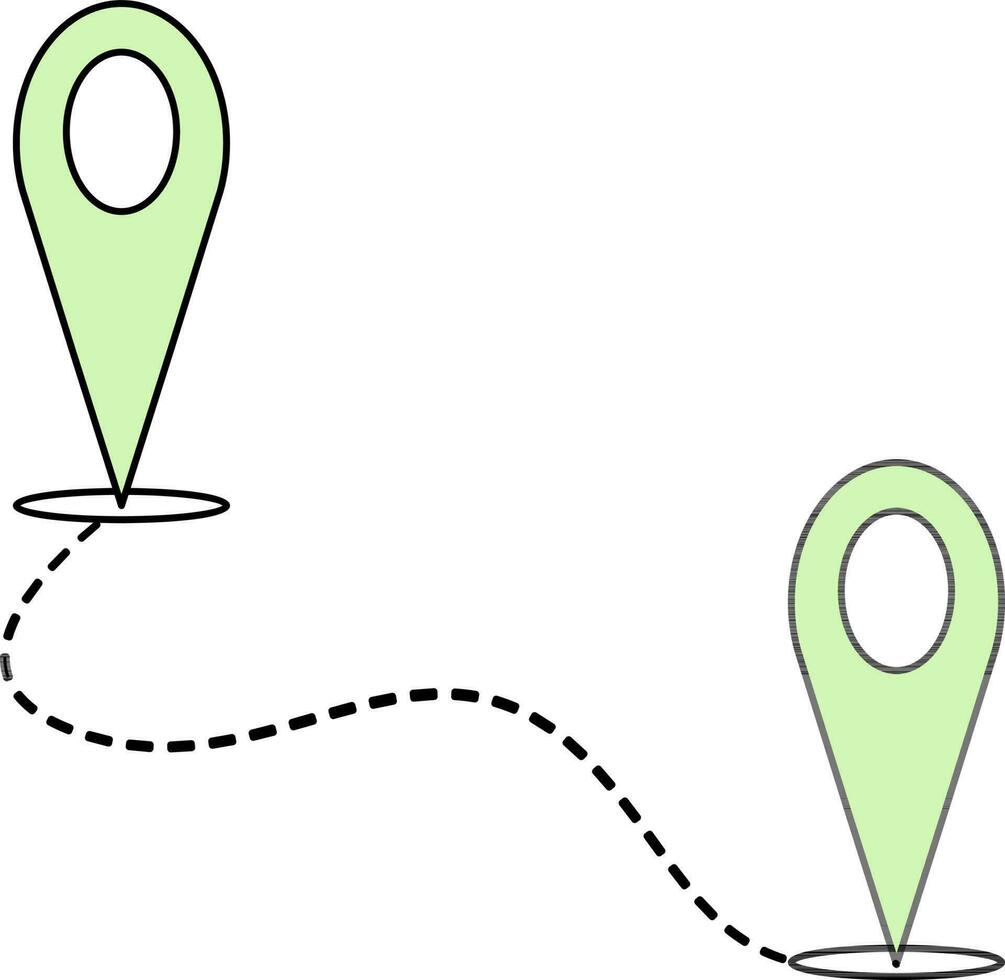 Route Location Pin Icon In Green Color. vector