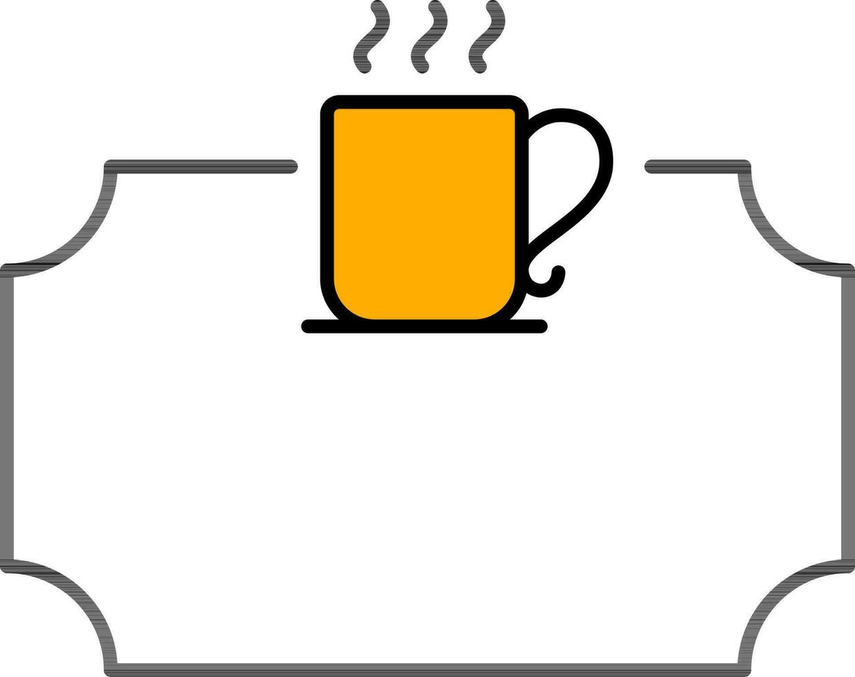 Coffee Shop Board Icon In Orange And White Color. vector