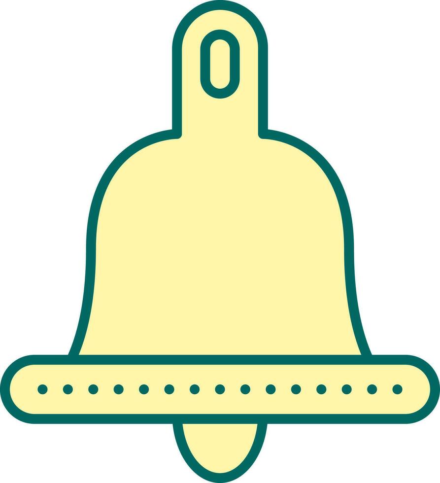 Bell Notification Icon In Green And Yellow Color. vector