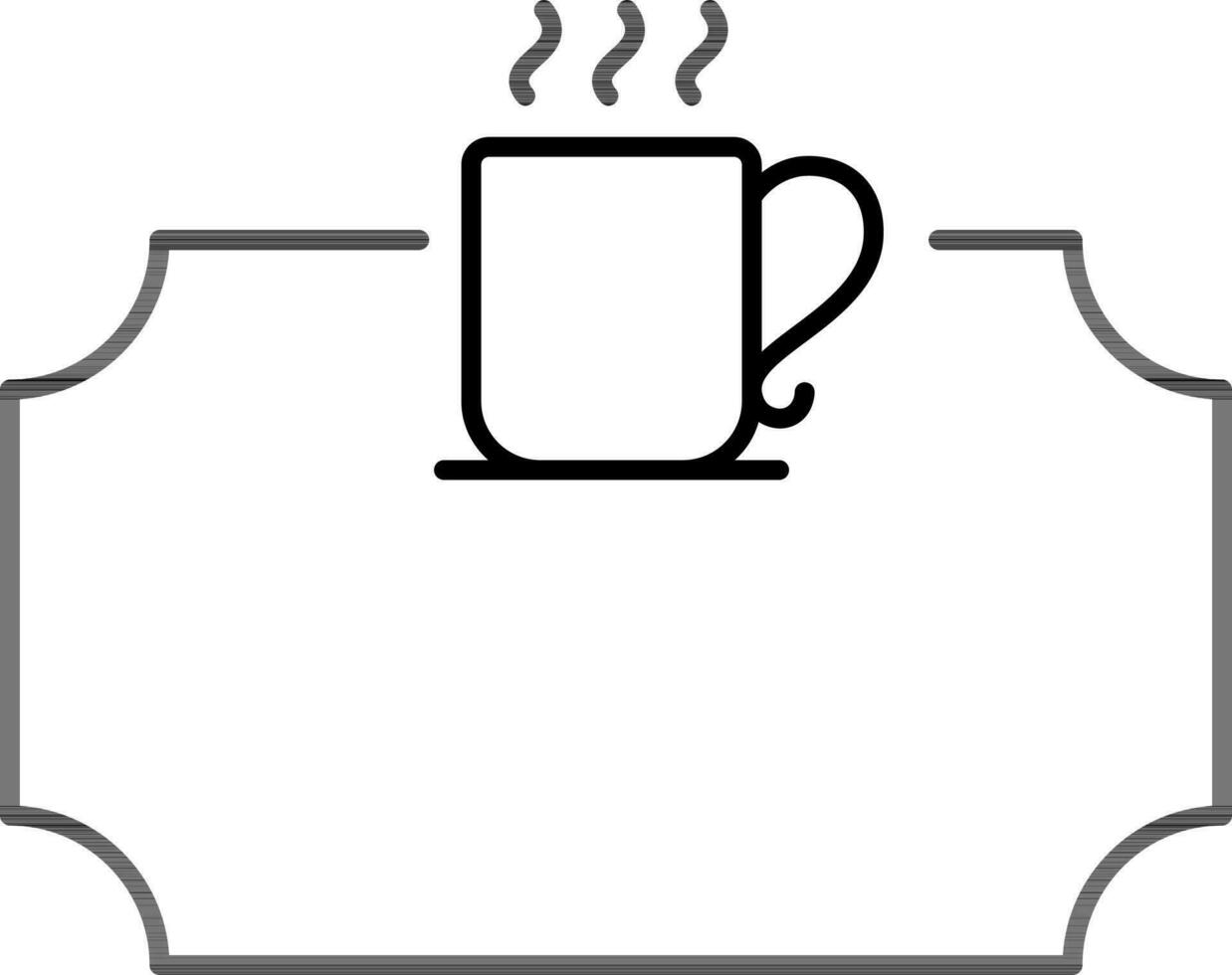 Coffee Shop Board Icon In Black Line Art. vector