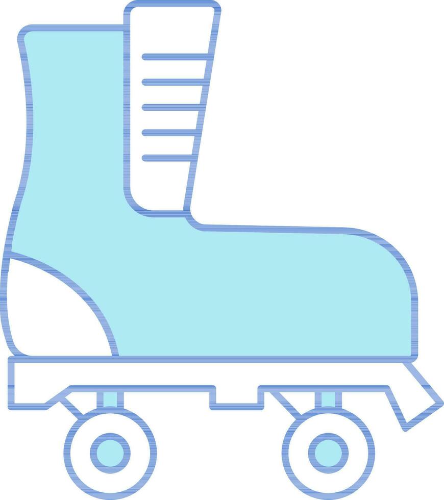 Illustration of Roller Skate Icon In Blue And White Color. vector