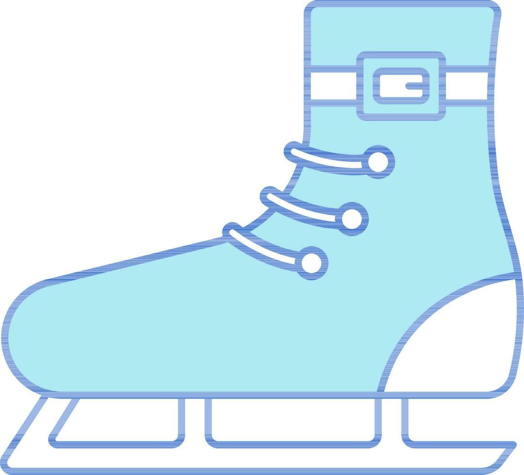 Ice Skate Icon In White And Blue Color. vector