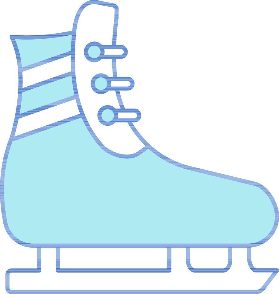 Isolated Ice Skate Icon In Blue And White Color. vector
