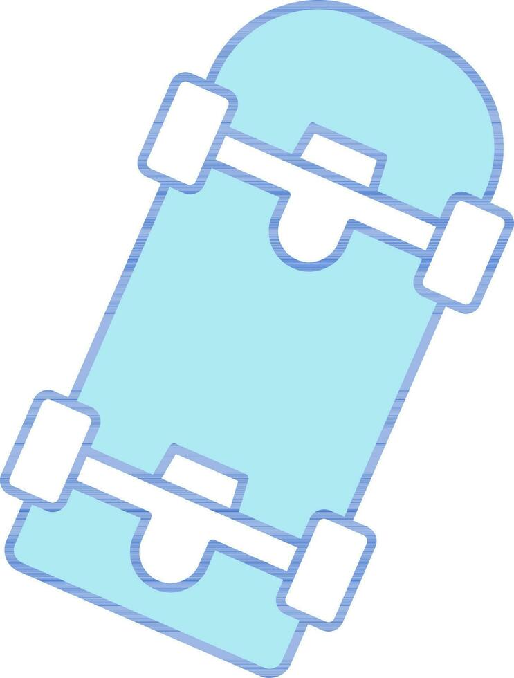 Flat Style Skateboard Icon In Blue And White Color. vector