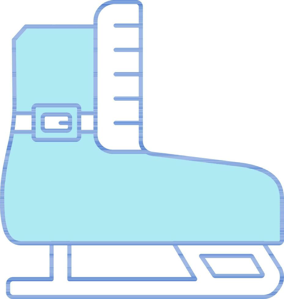 Isolated Ice Skate Icon In Blue And White Color. vector