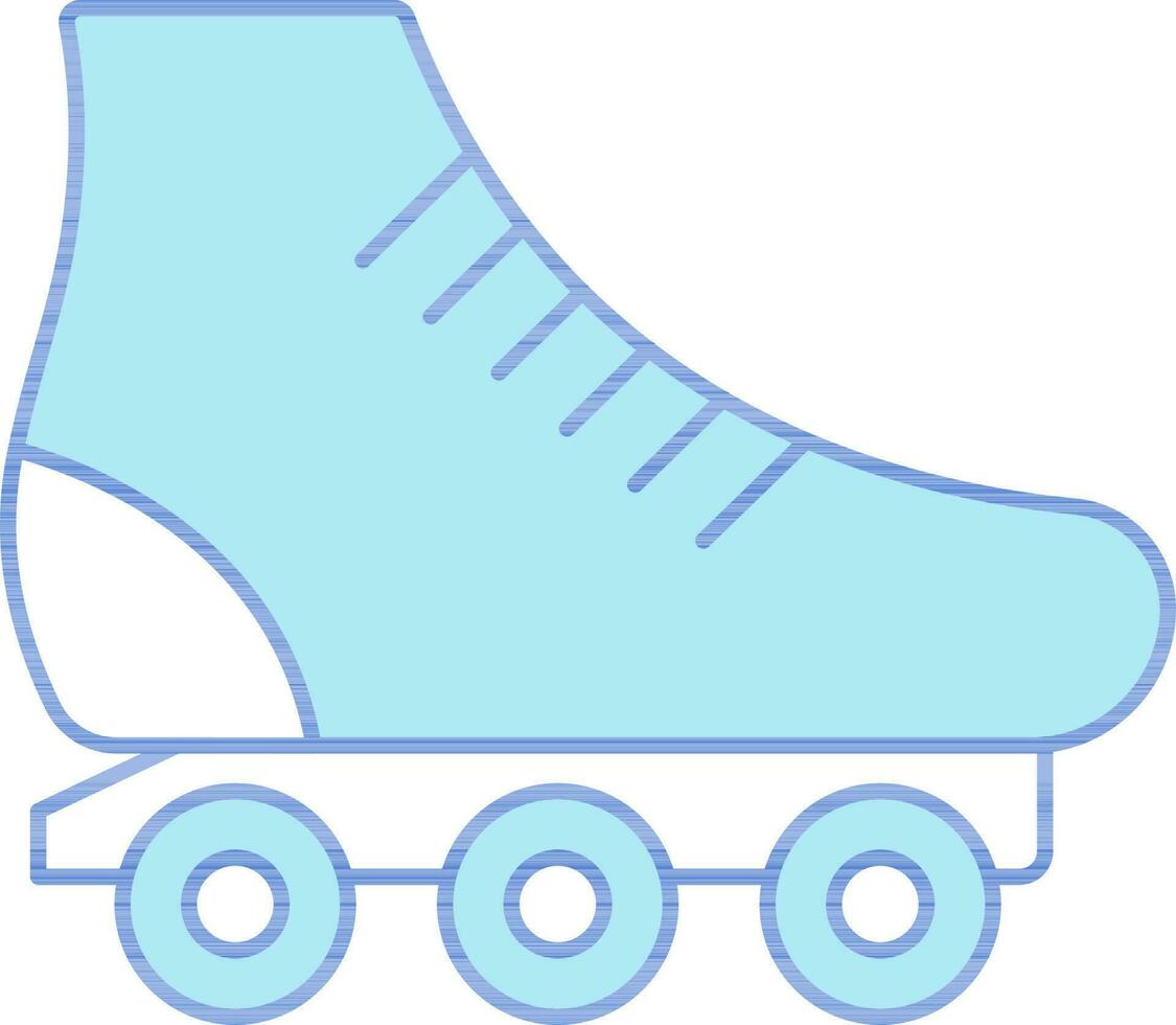 Roller Skate Icon In Blue And White Color. vector