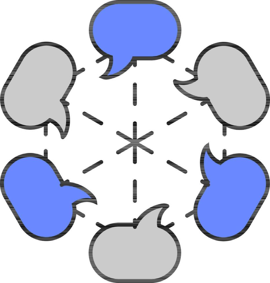 Circle Infographic Bubble Or Message Link Grey And Blue Icon. vector
