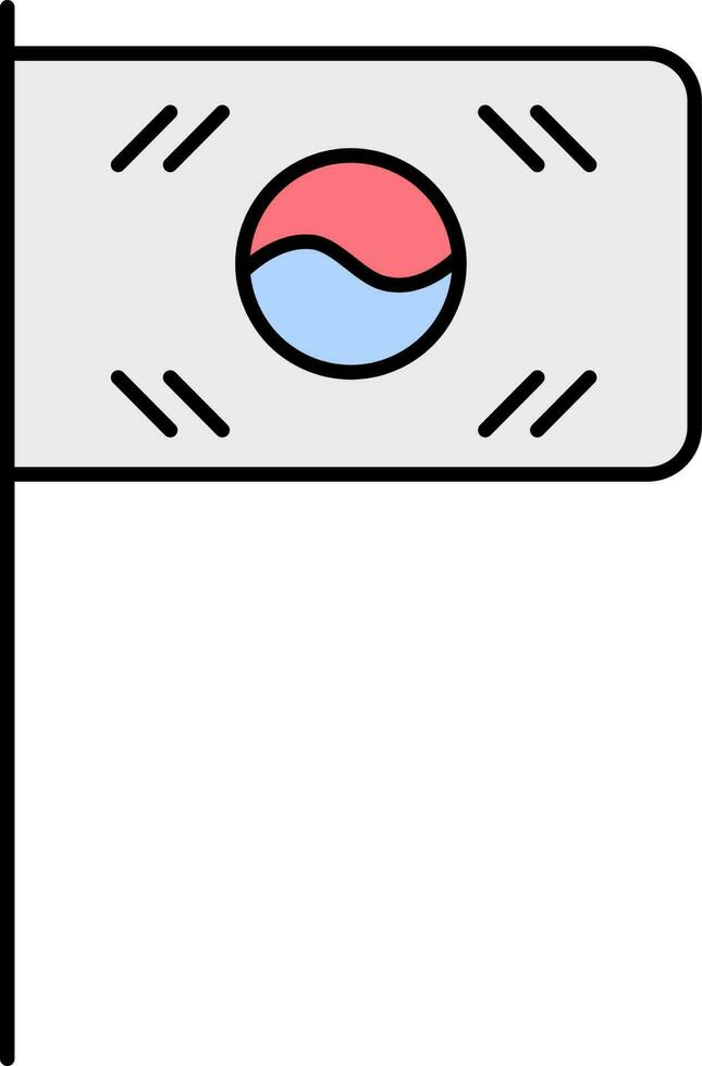 South Korea Flag Icon In Flat Style vector