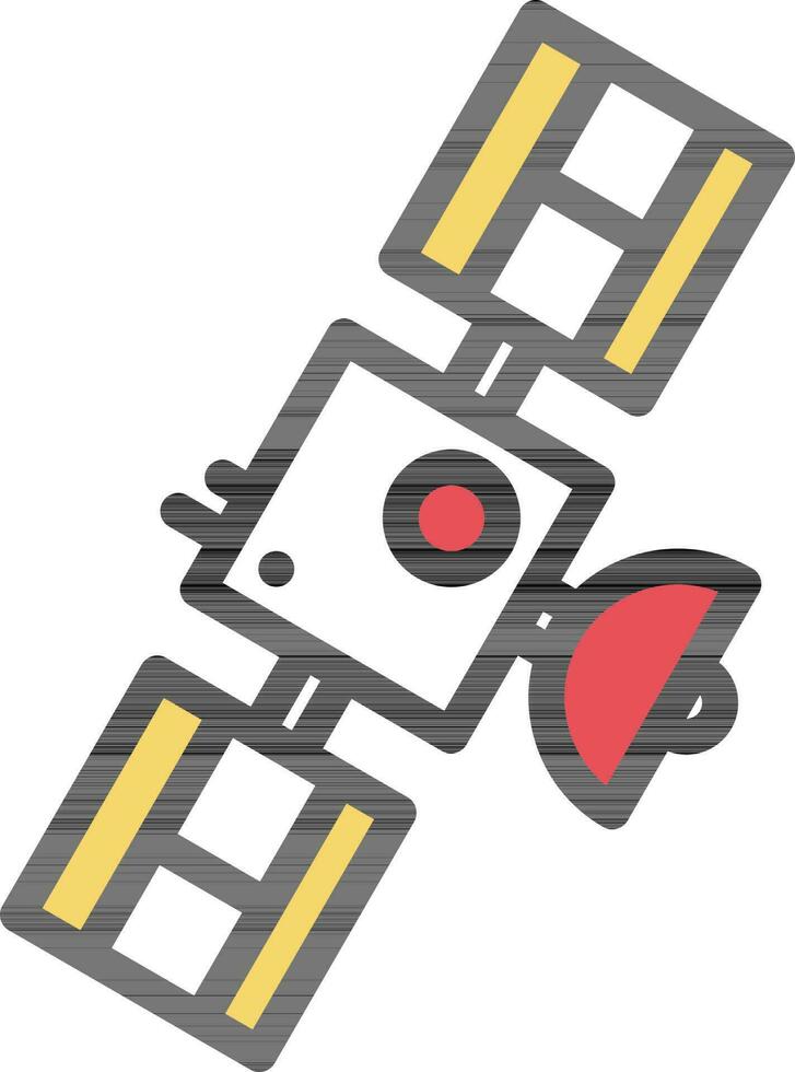 Satellite Icon In Red And Yellow Color. vector