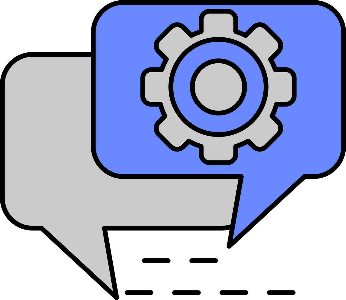 Setting Message Icon In Blue And Grey Color. vector