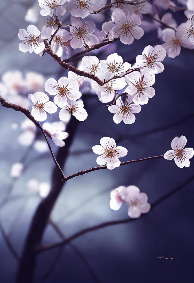 Spring time cherry blossom sakura tree photo