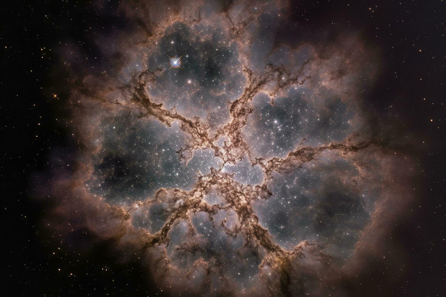 Photographing the Tarantula Nebula, a massive star-forming region located in the Large Magellanic Cloud, a satellite galaxy of the Milky Way, generate ai photo