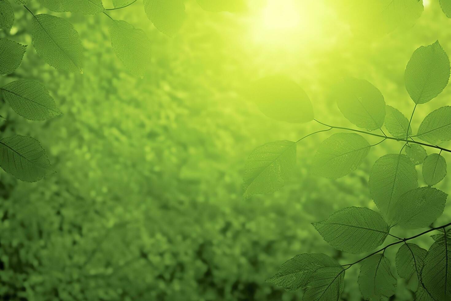 Nature of green leaf in garden at summer. Natural green leaves plants using as spring background cover page greenery environment ecology wallpaper, generate ai photo