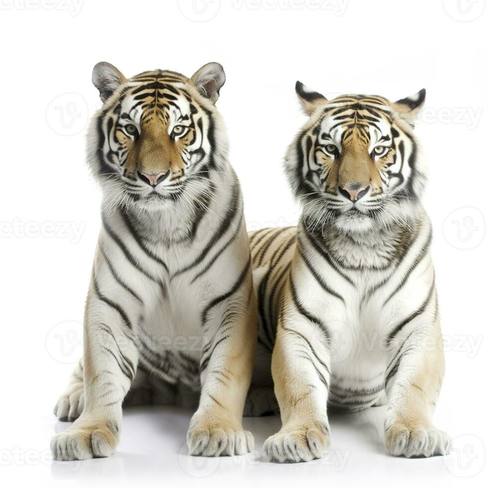 Tiger isolated on white background, generate ai photo