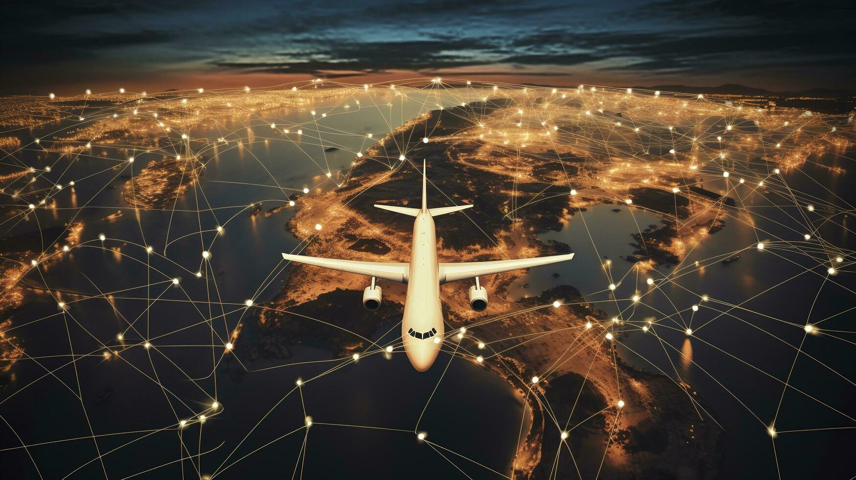 An airplane is on yhe airport, generate ai photo