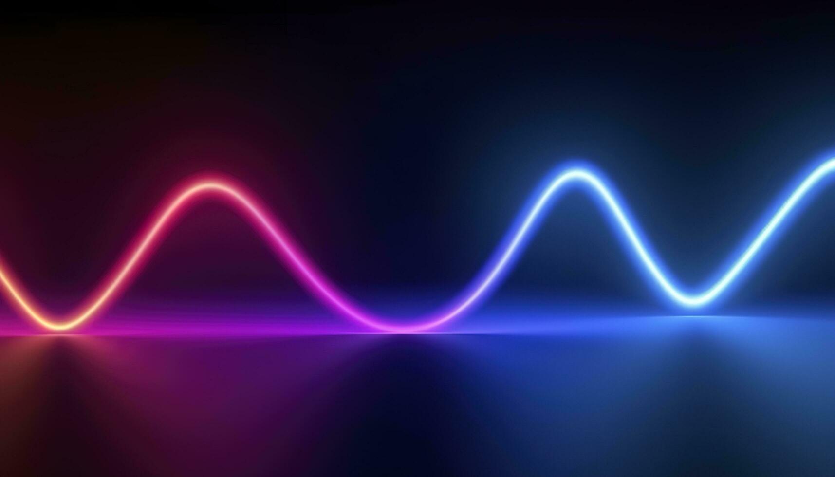 3d rendering, the abstract background of colorful neon wavy lines glowing in the dark. Modern simple wallpaper, generates ai photo