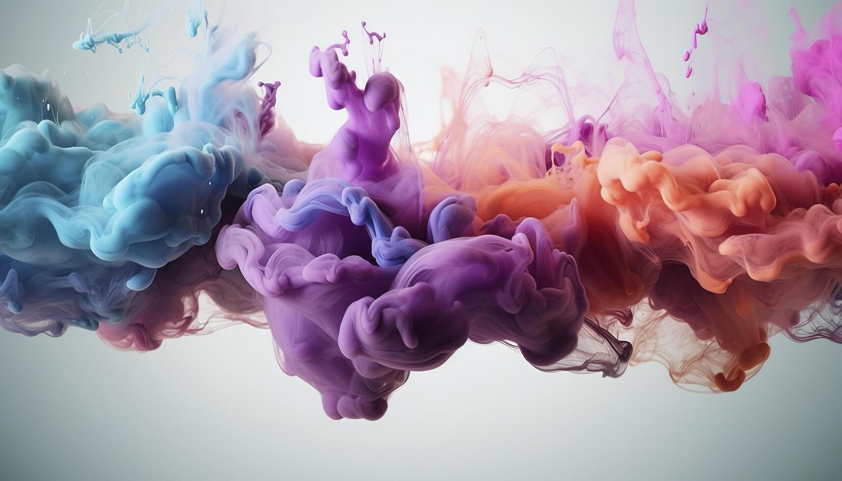 Abstract soft colorful ink splash in water background , photo