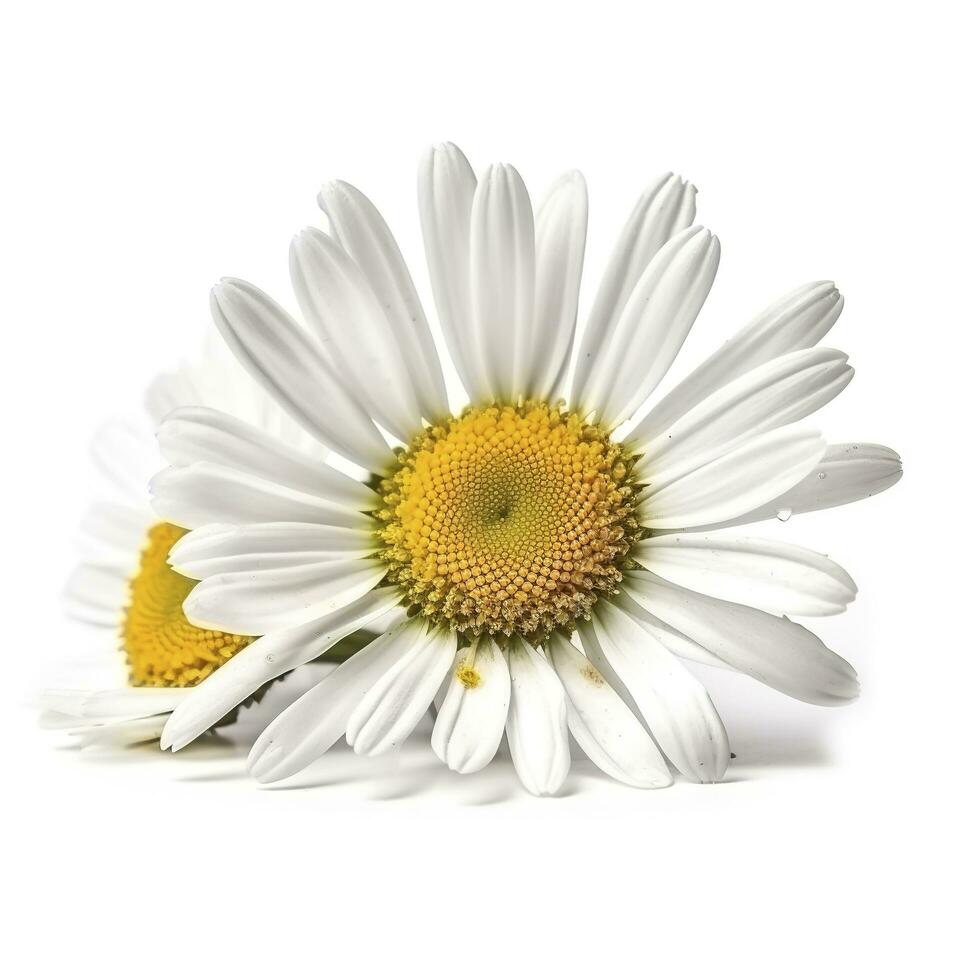 Daisy flower with isolated on white background, generate ai photo