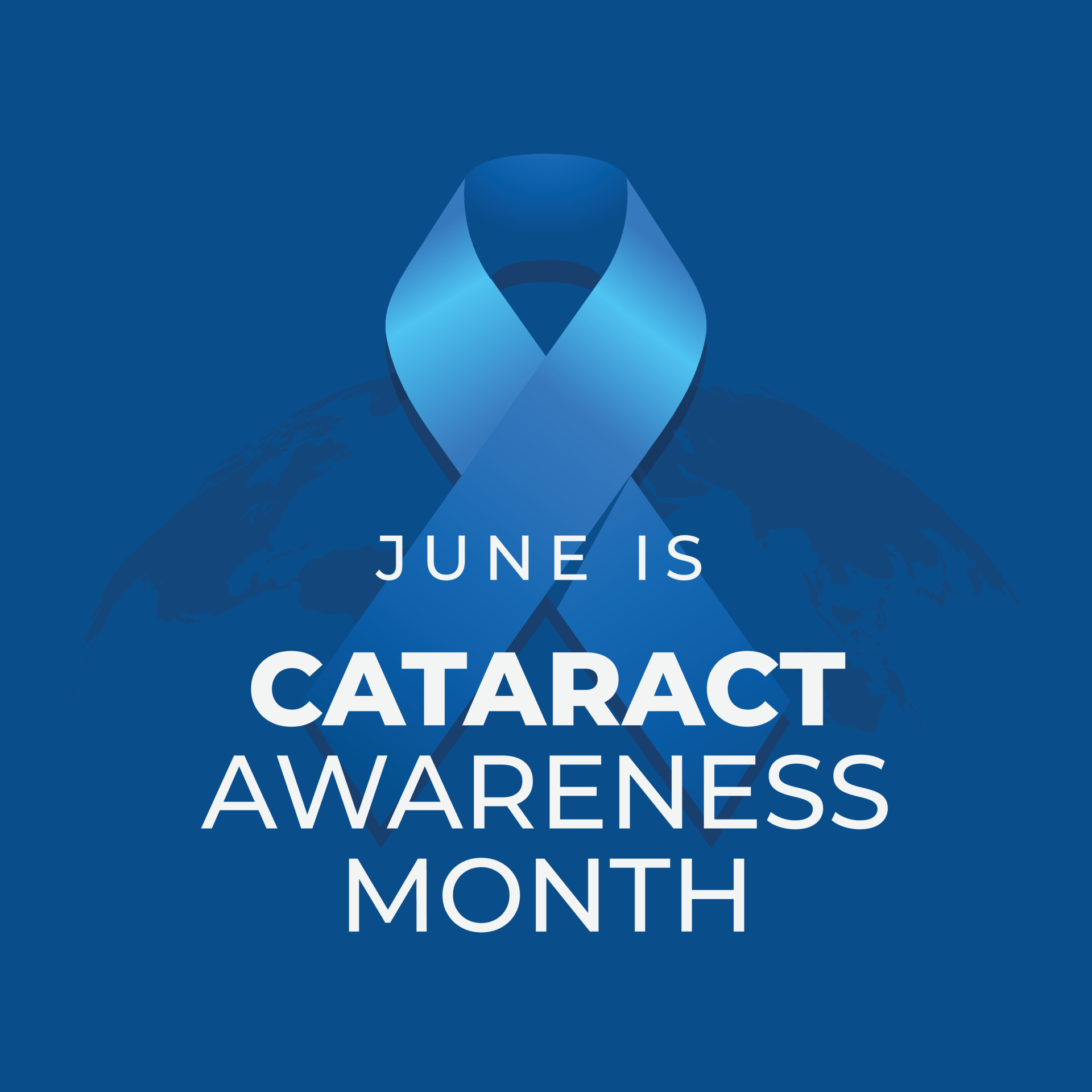 cataract awareness month. cataract ribbon. blue ribbon design for