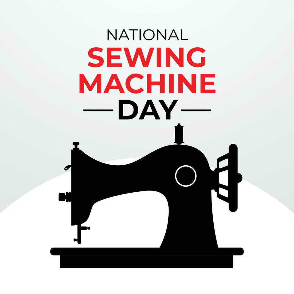 sewing machine day vector design. sewing machine illustration. sewing machine silhouette. flat vector design.