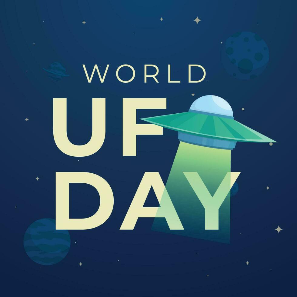 world ufo day design template. ufo vector design. space ship illustration. flat ufo illustration.