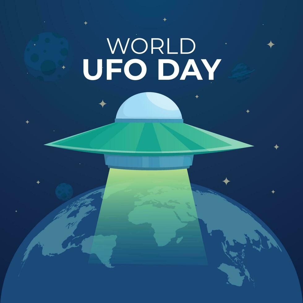 world ufo day design template. ufo vector design. space ship illustration. flat ufo illustration.