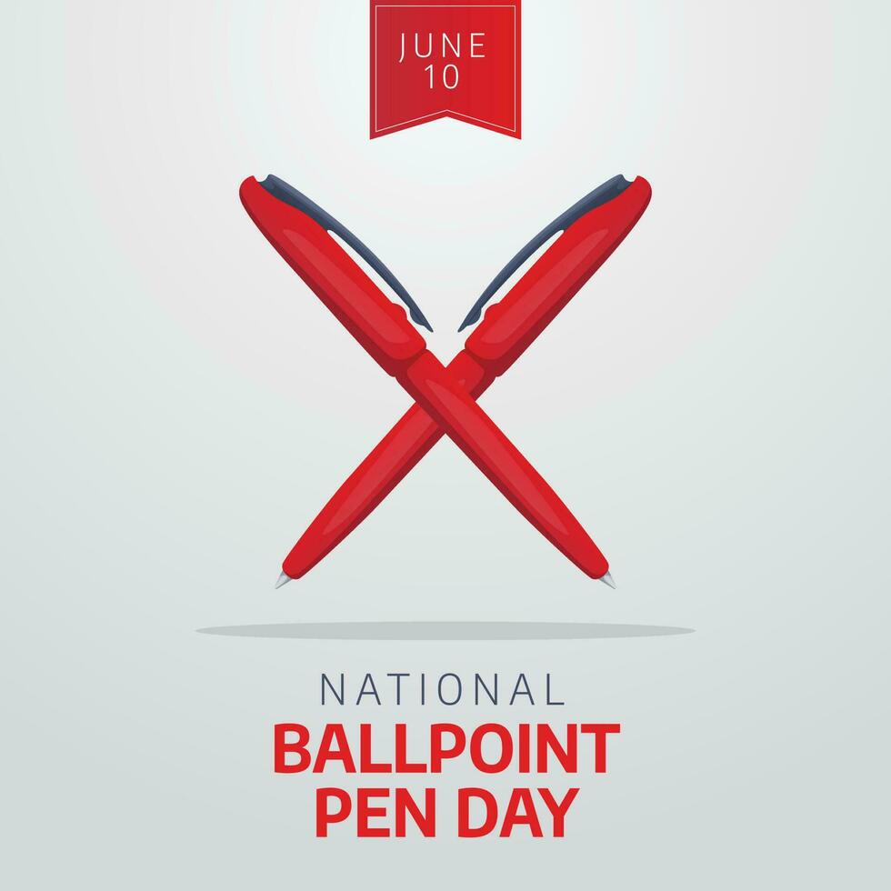 national ballpoint pen day design template. ballpoint pen vector illustration. red pen vector design.