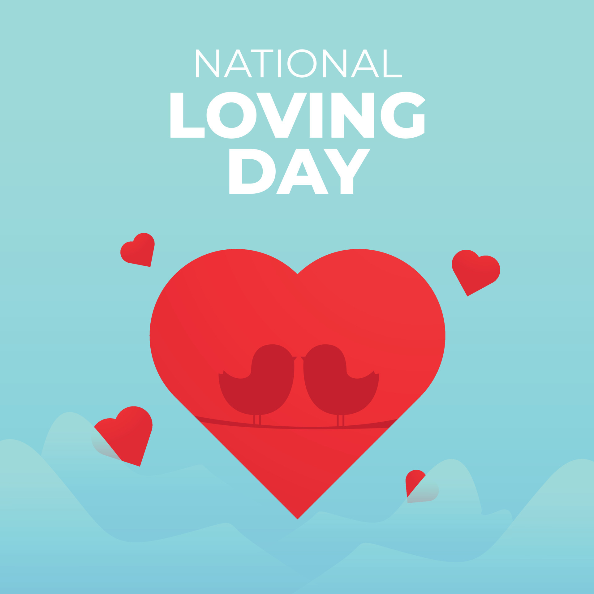 national loving day with heart shape design. national loving day. heart