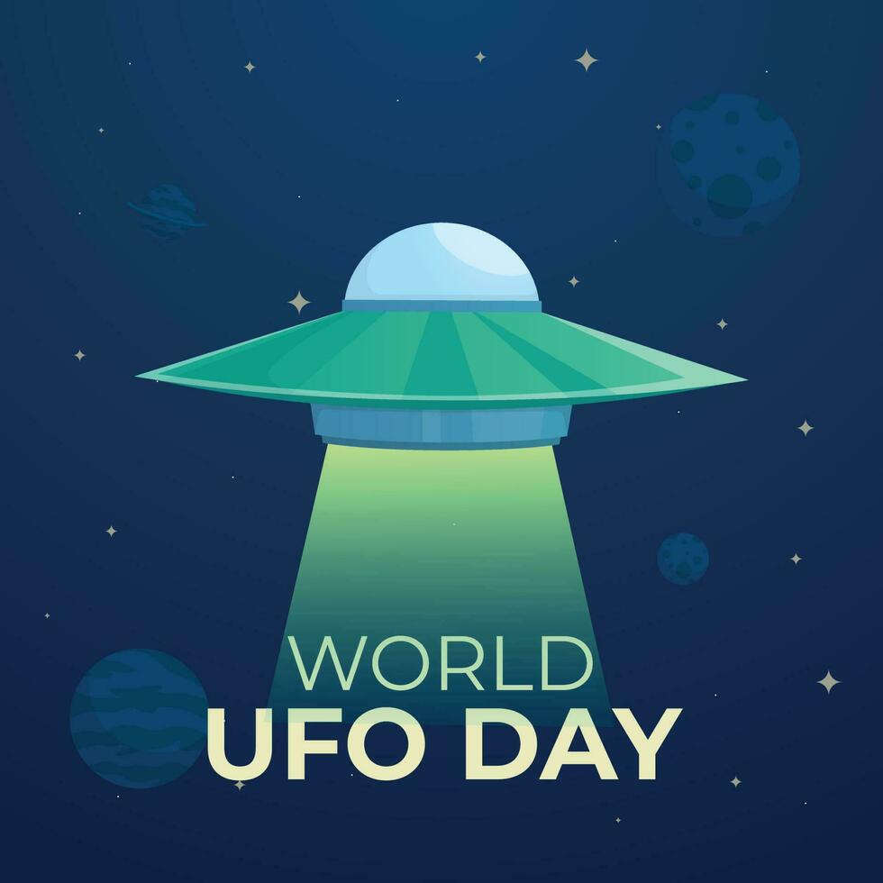 world ufo day design template. ufo vector design. space ship illustration. flat ufo illustration.